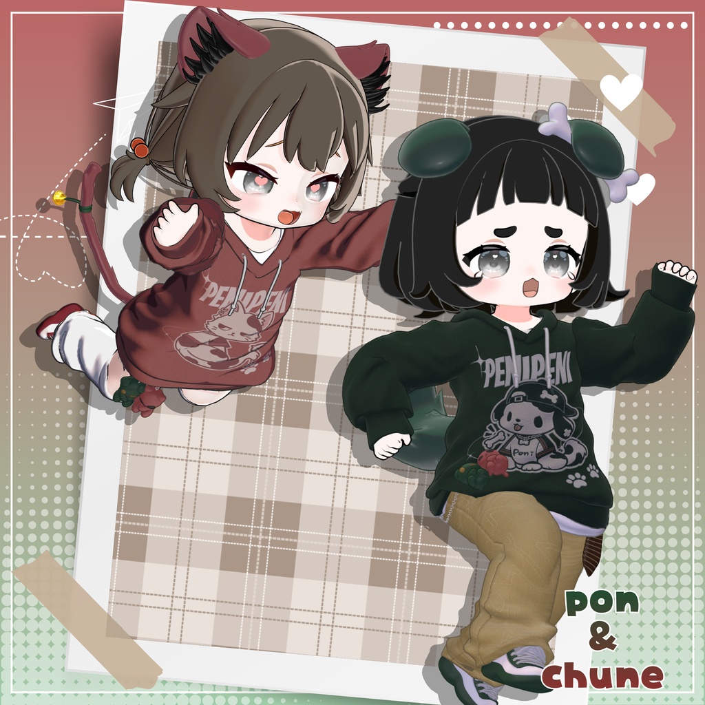 ✨SALE✨♡わんにゃんぱーかー♡【22アバター対応】