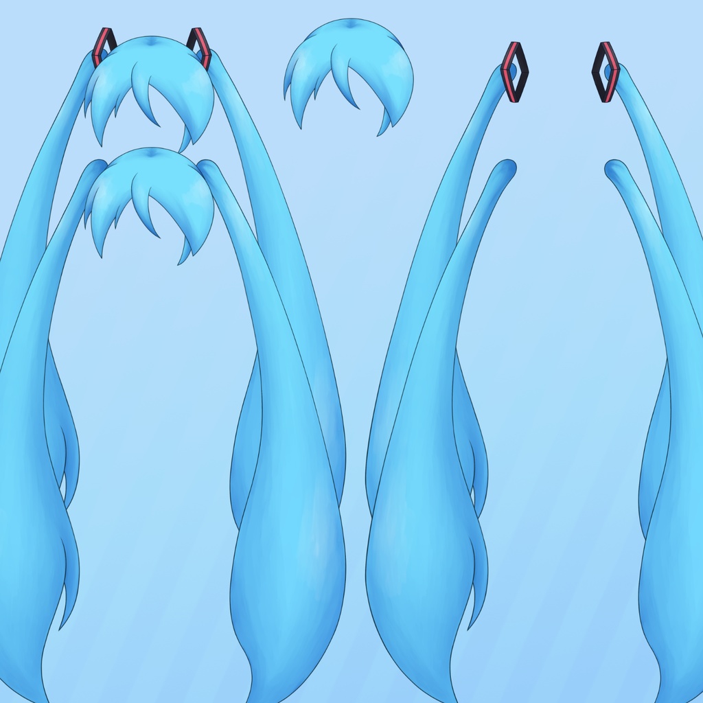 【無料・VTS素材】初音ミク髪型【Live2Dアイテム】