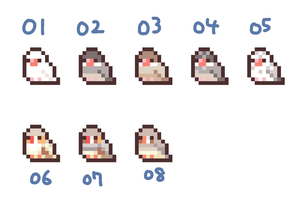 【受注生産】ドット絵アクキー(文鳥・キンカ)