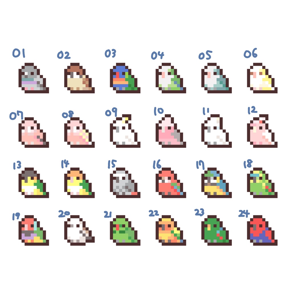 【受注生産】ドット絵アクキー　その他の鳥たち