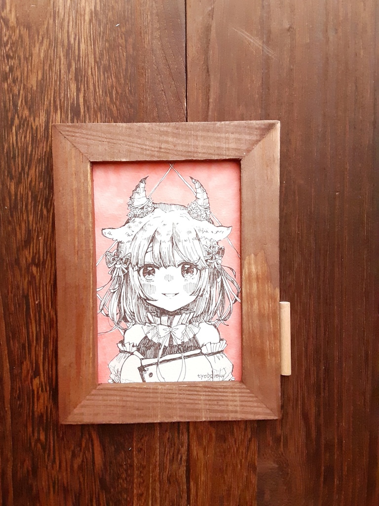 【額付き】アナログ原画 つのちゃん