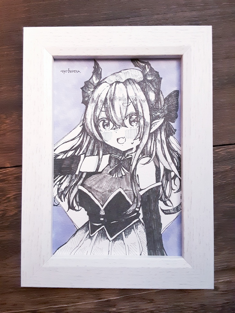 【額付き】イラスト原画 つのちゃん