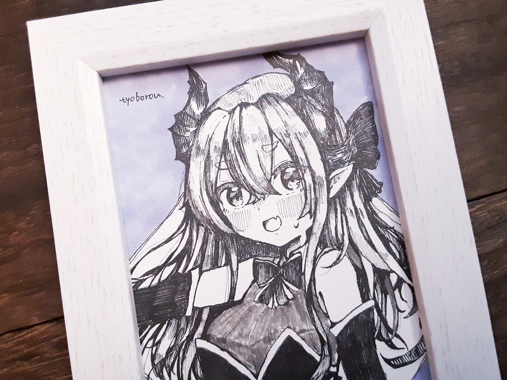 【額付き】イラスト原画 つのちゃん