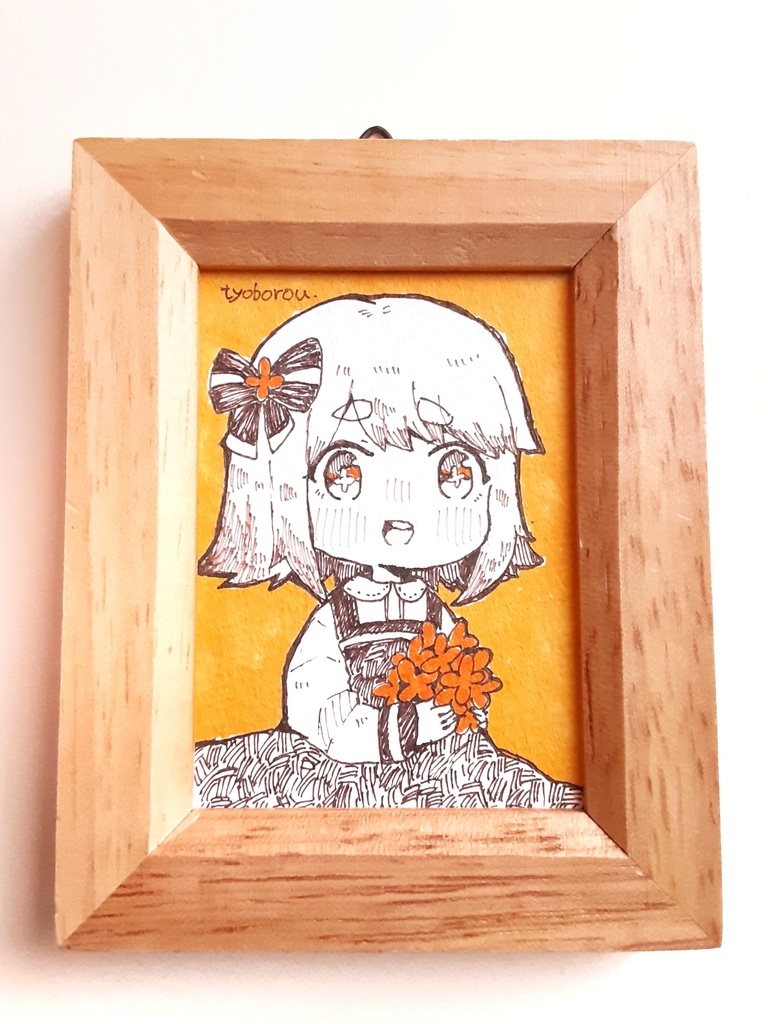 【額付き】アナログミニ原画 金木犀