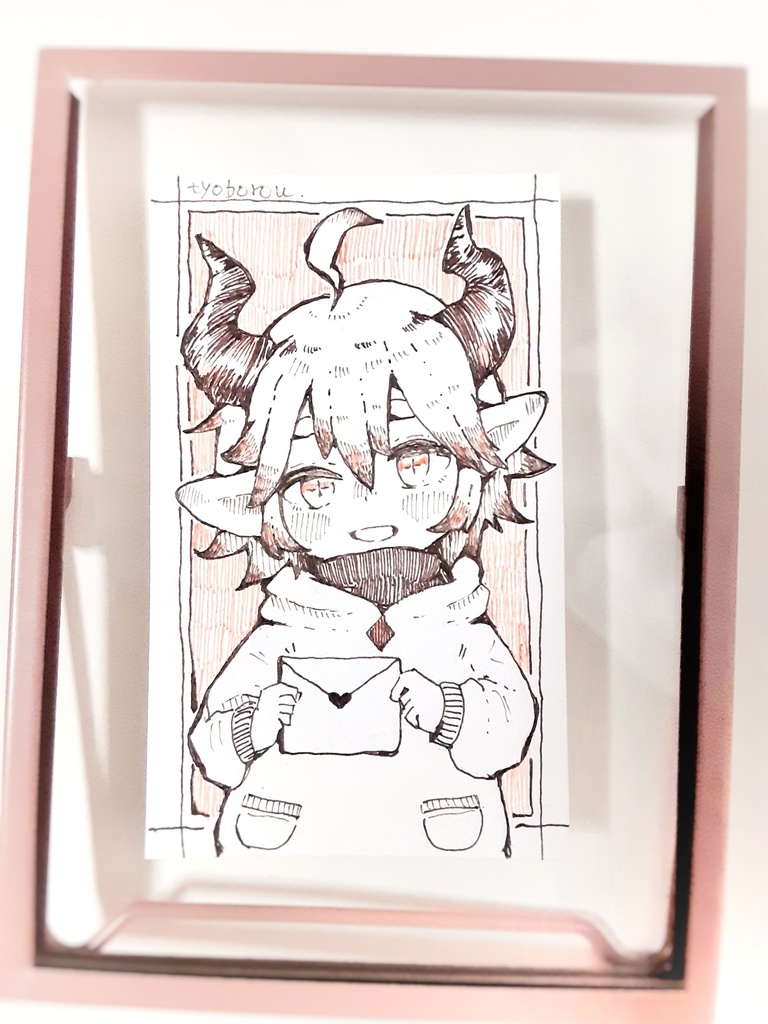 【額付き】イラスト原画　つのちゃん
