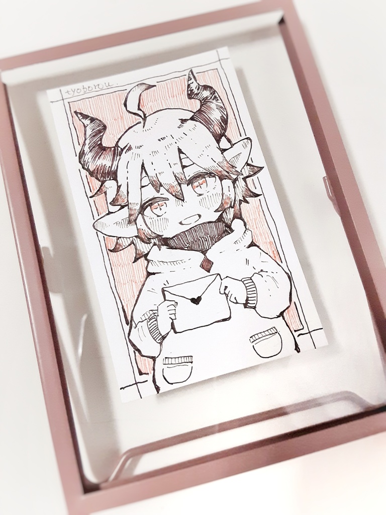 【額付き】イラスト原画 つのちゃん