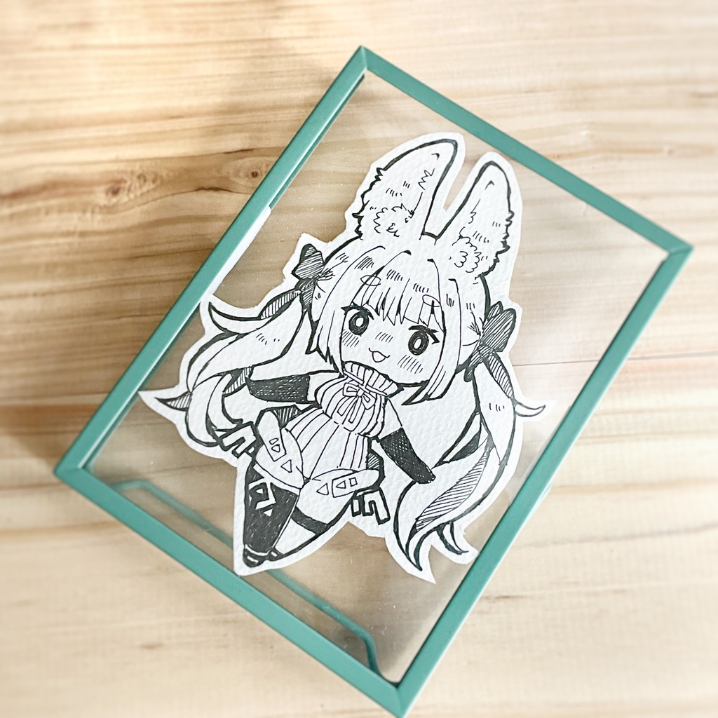 【額付き】イラスト原画 うさちゃん