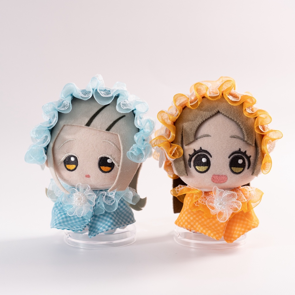 【11cmサイズ】お花とチェックのポンチョ&ヘッドドレス