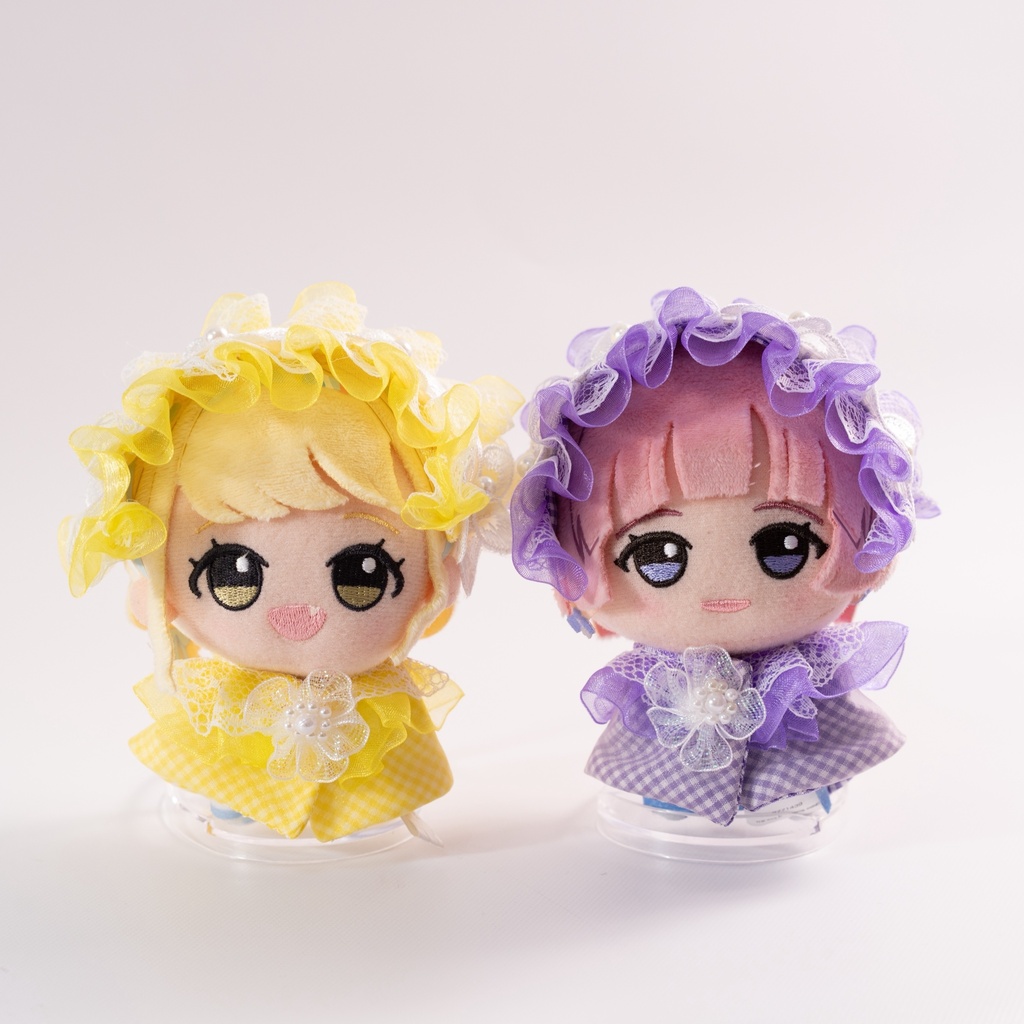 【11cmサイズ】お花とチェックのポンチョ&ヘッドドレス