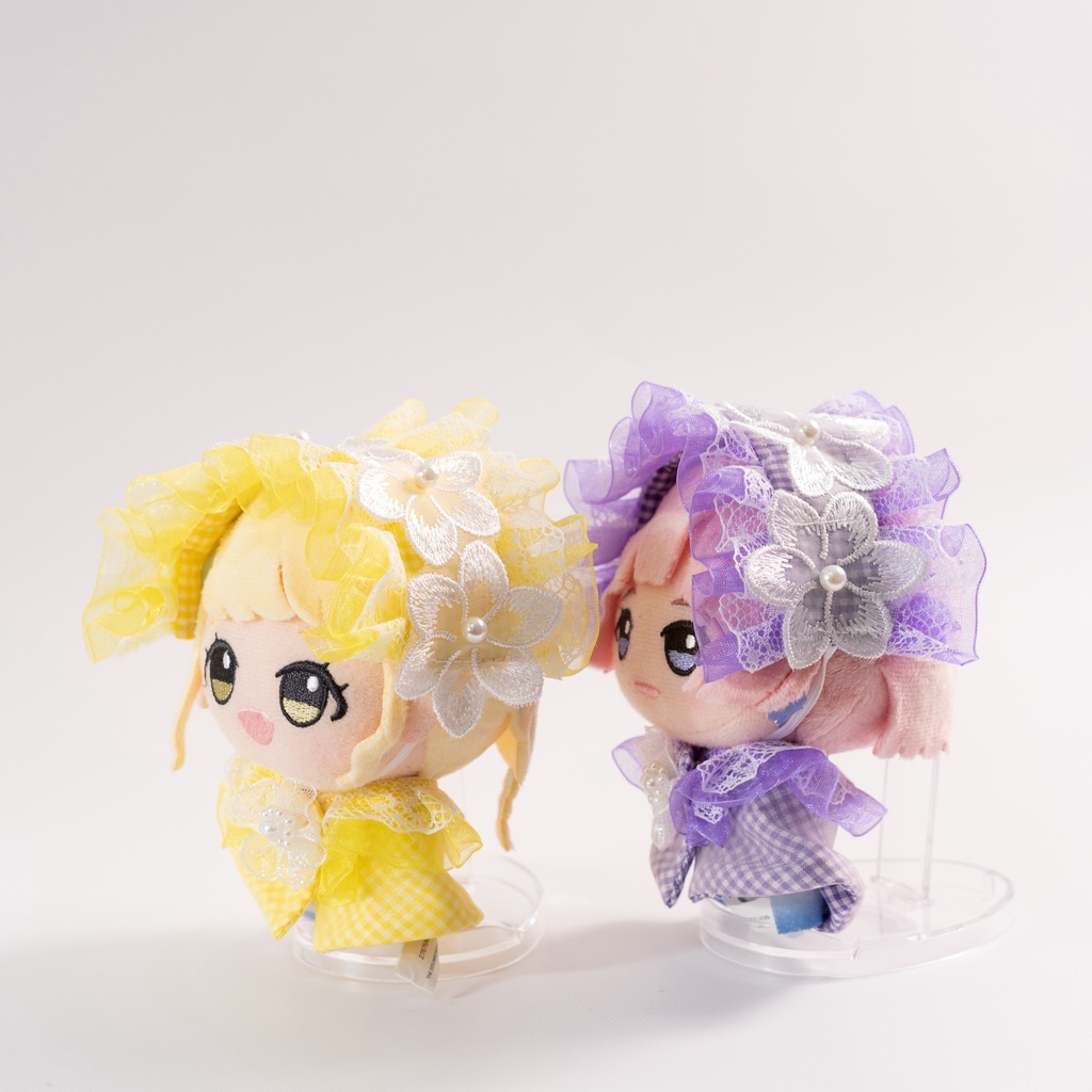 【11cmサイズ】お花とチェックのポンチョ&ヘッドドレス