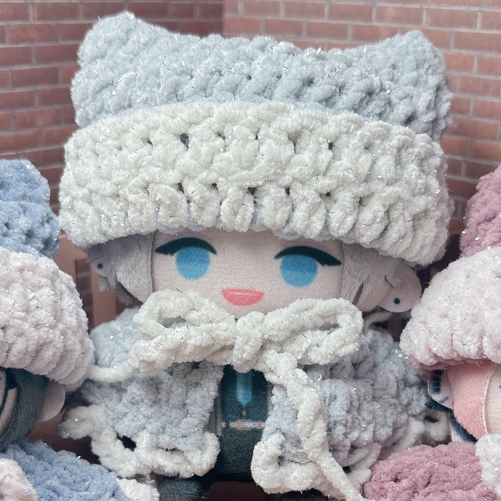 ぬい服 猫耳ニット帽&ケープセット