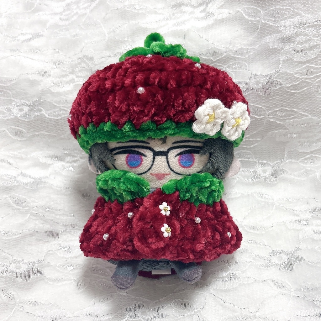 いちごのベレー帽&ケープ