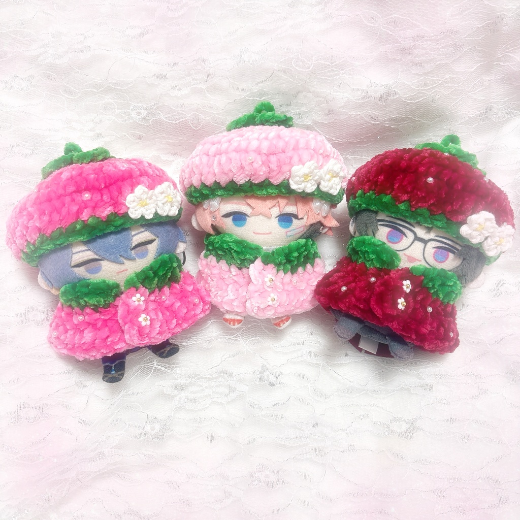 いちごのベレー帽&ケープ