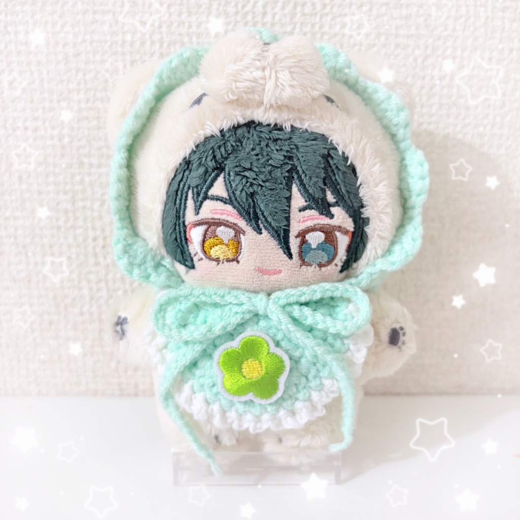 おはなスタイ&ボンネットSET- mint color -