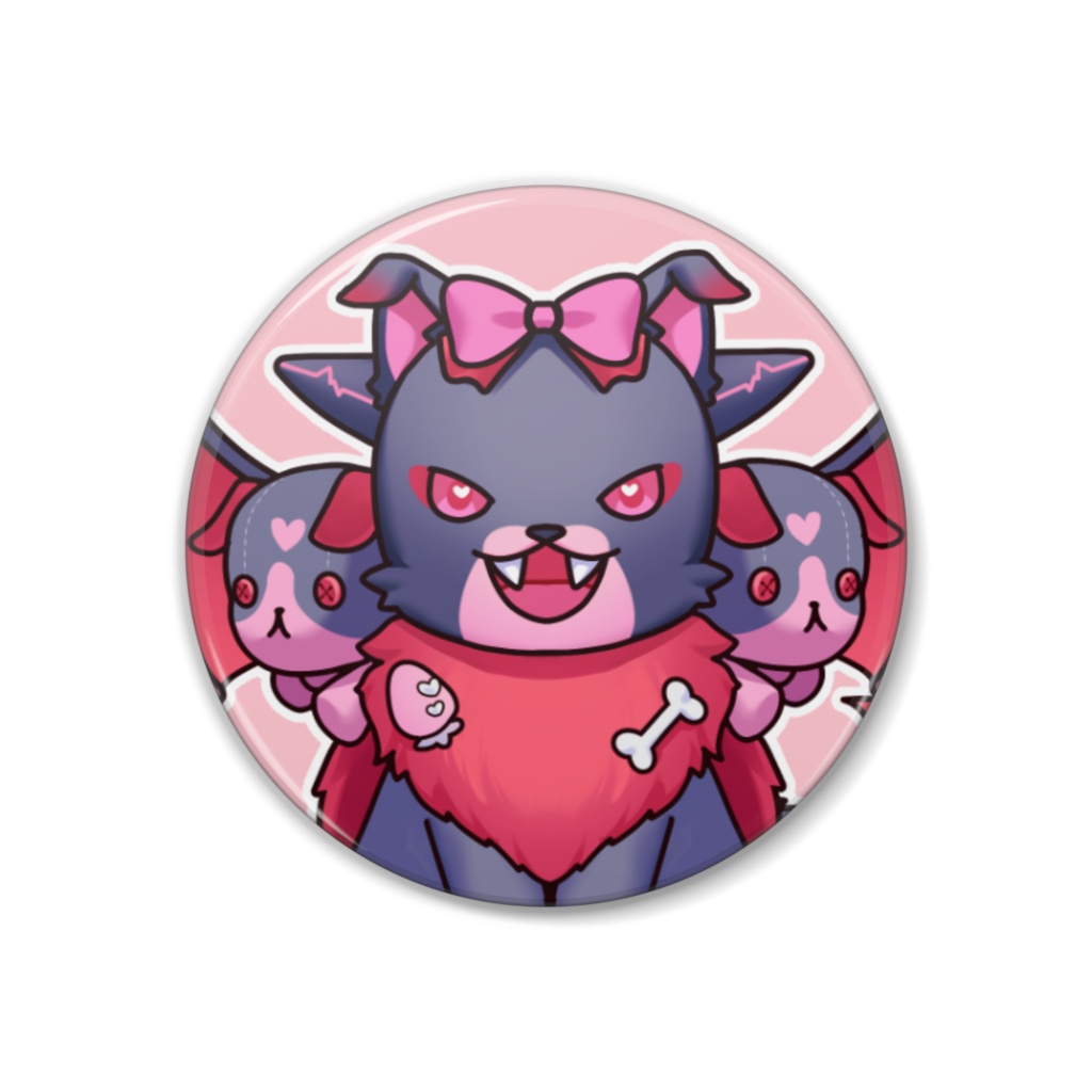 マスコット缶バッジ-甘魔戌あるん