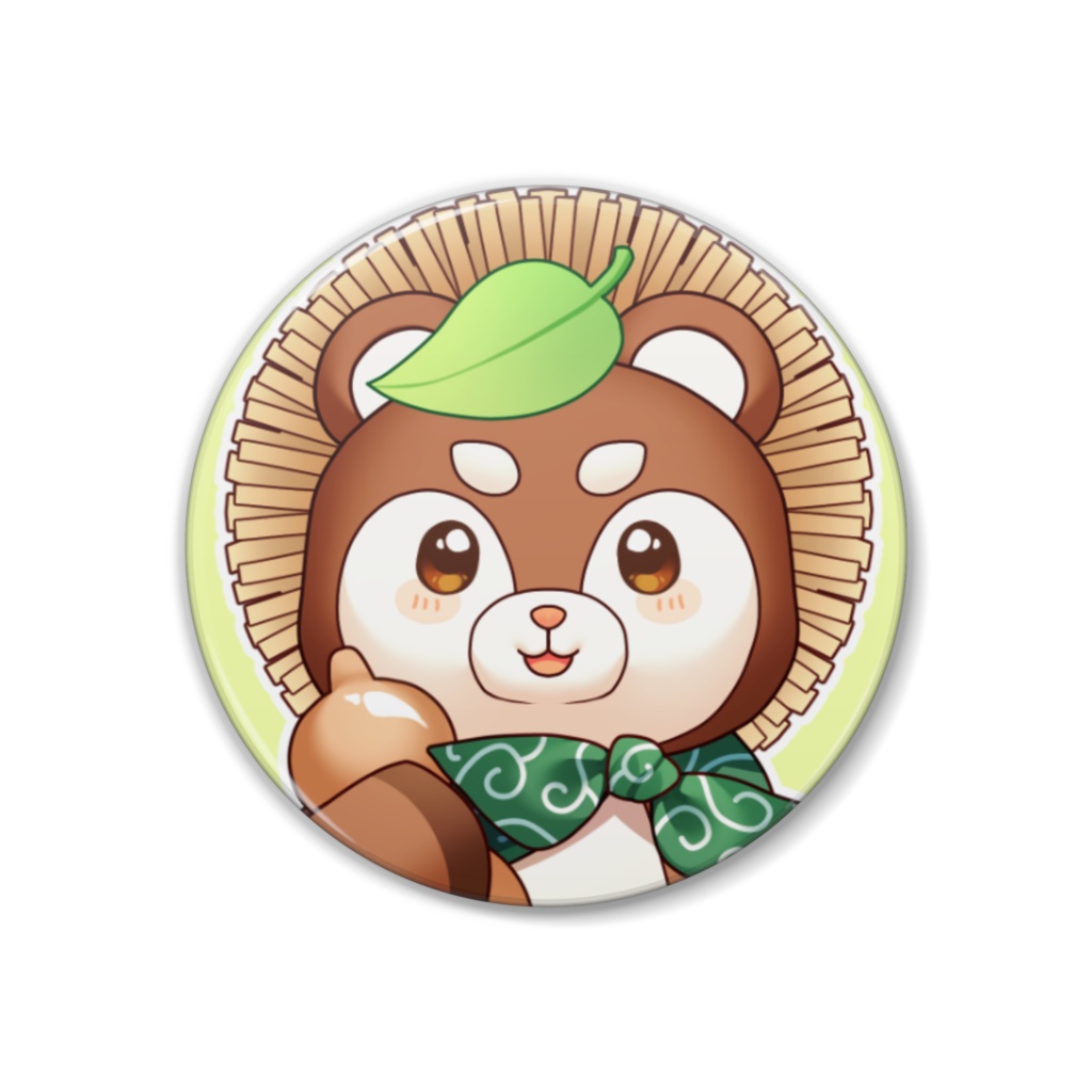 マスコット缶バッジ-信楽ぽんぽこ