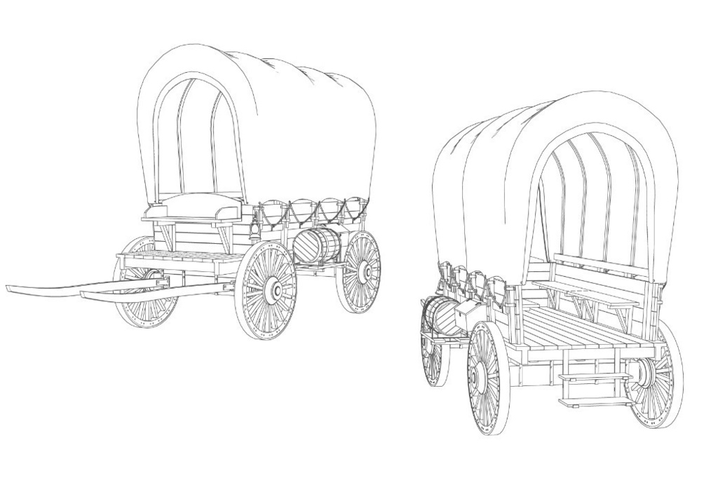 荷馬車3D素材