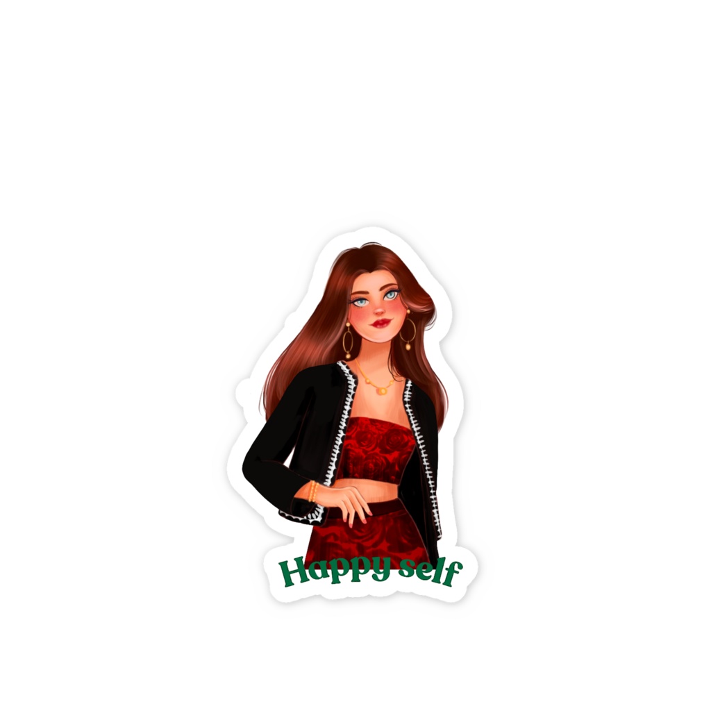 スマホステッカー・lady2