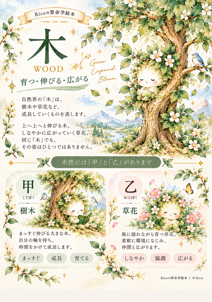 Ricoの算命学絵本 01 『自然界のエレメント』【PDF版】