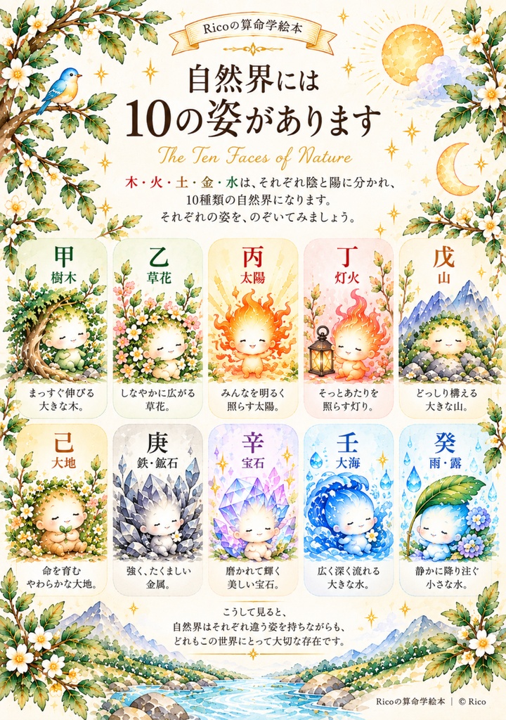 Ricoの算命学絵本 01 『自然界のエレメント』【PDF版】