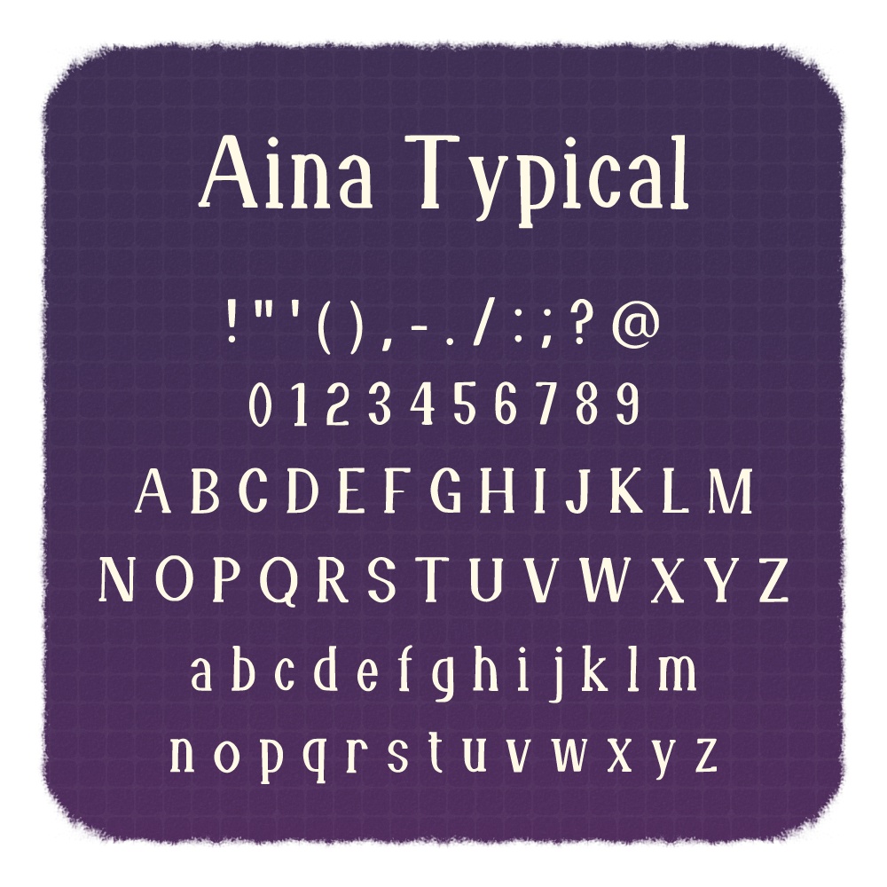 【英語フォント】Aina Typical