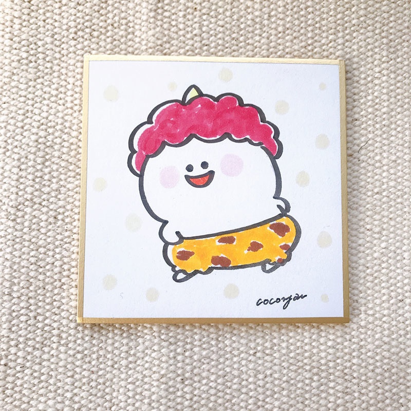 【スペシャルたらもちゃん】 おにっこたらもちゃん👹豆色紙原画A