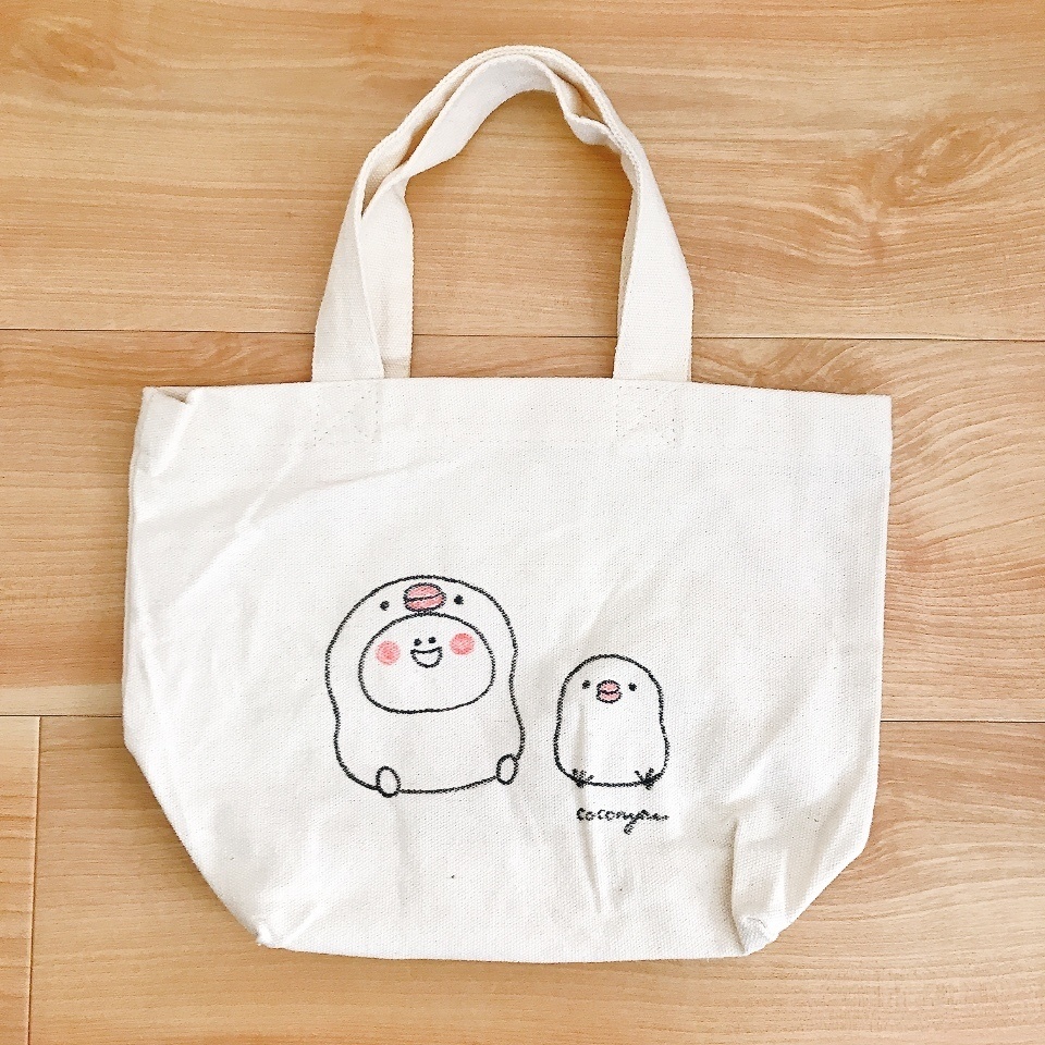 【手描きキャンバストートバッグ】文鳥さんと