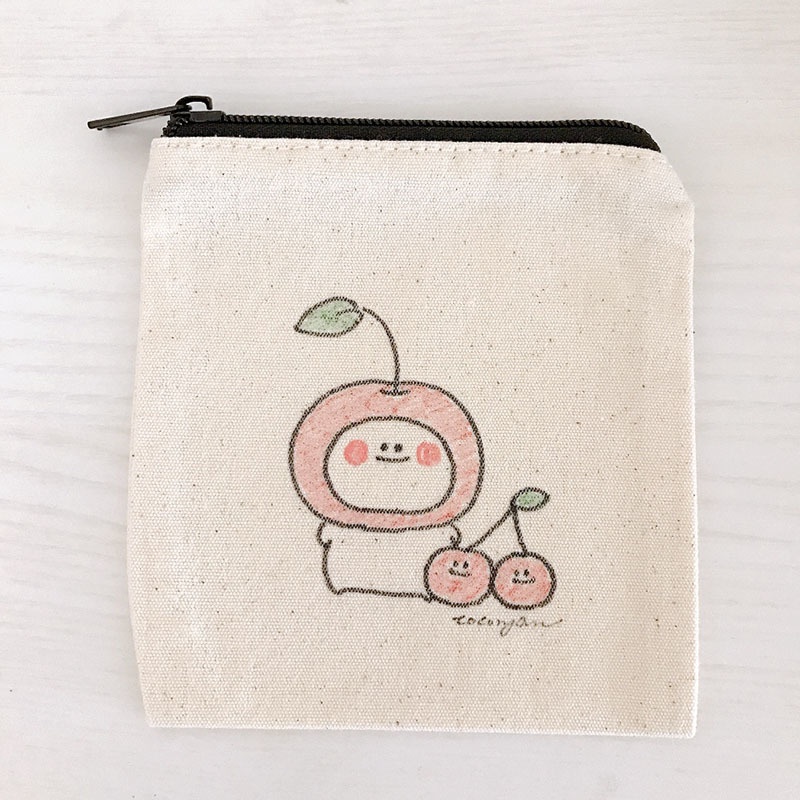 【手描きポーチ】さくらんぼなたらもちゃん🍒