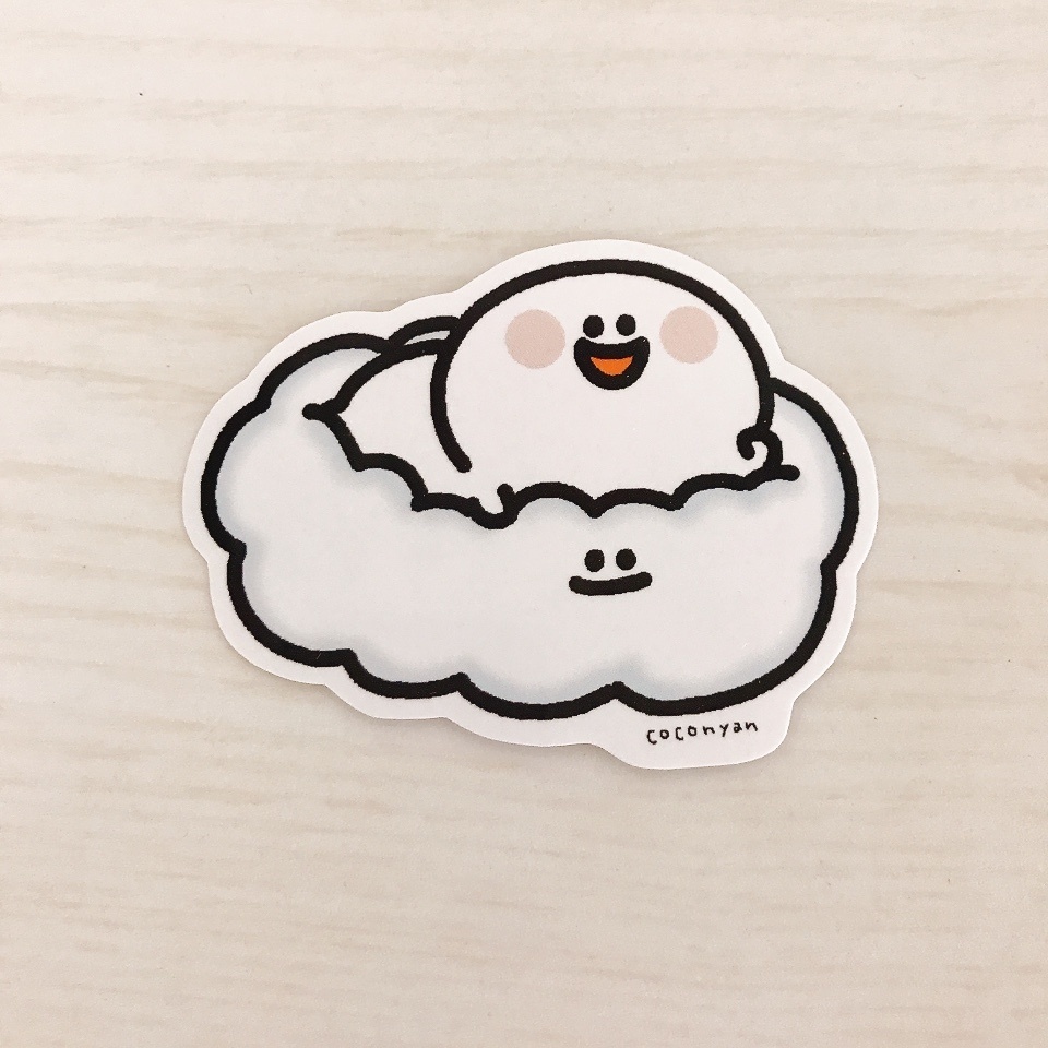 雲さんとたらもちゃんステッカー☁️