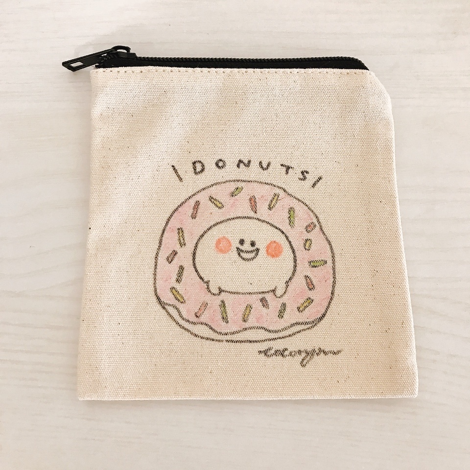 【手描きポーチ】どーなつだぁすき！（大好き）🍩