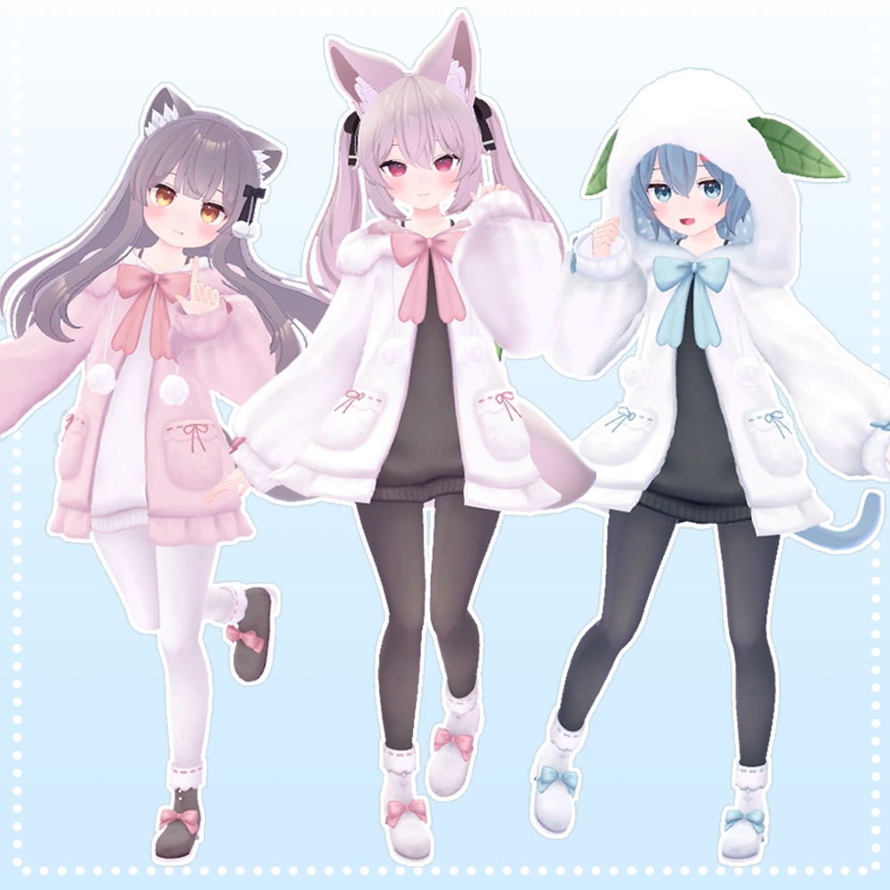 【ラスク/ミルク/カリンちゃん対応】衣装モデル『ゆきうさぎニット』