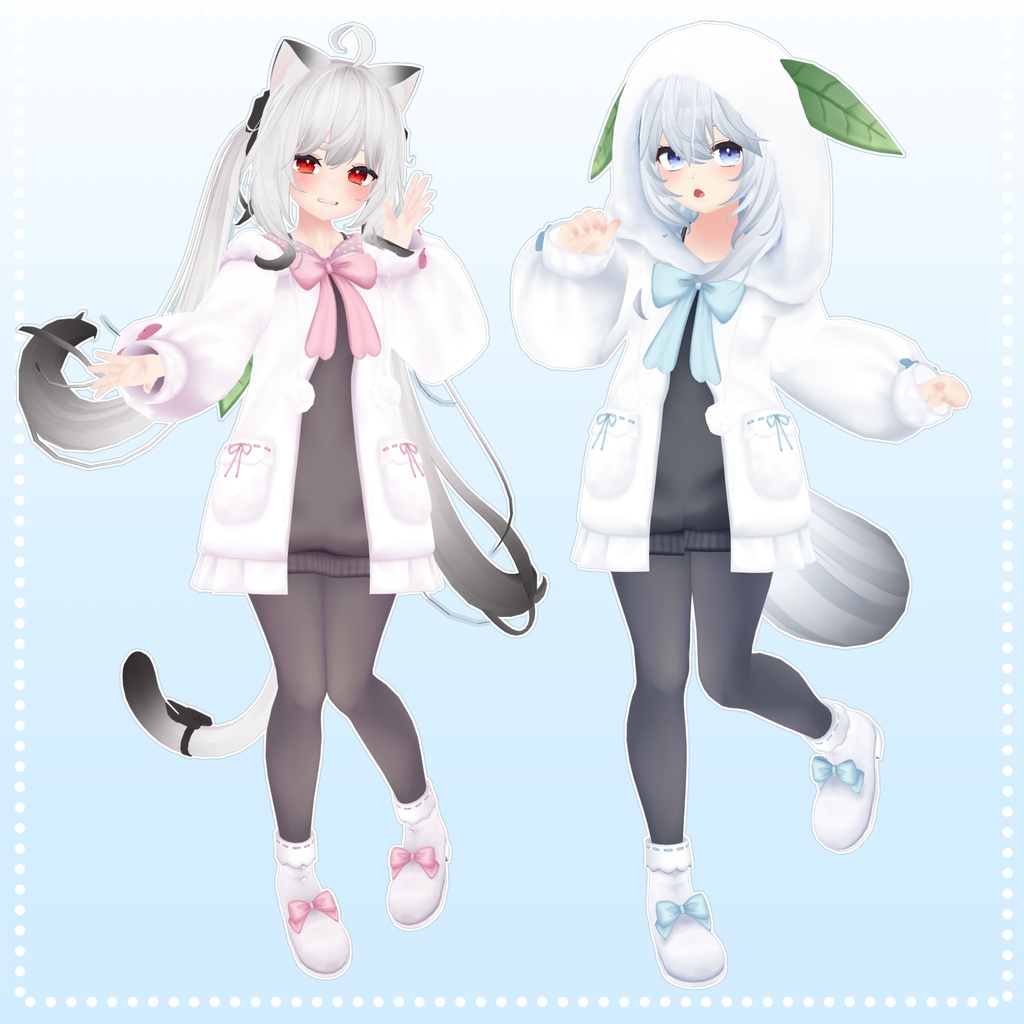 【舞夜ちゃん/狐雪ちゃん対応】衣装モデル『ゆきうさぎニット』