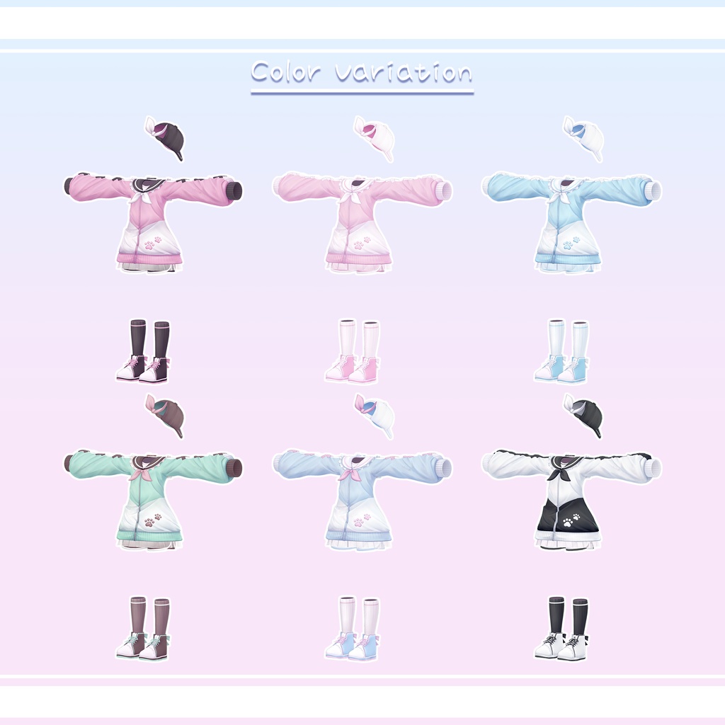 【8アバター対応】衣装モデル『セーラージャージ』