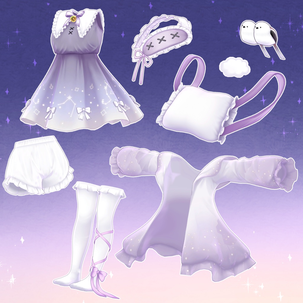 【18アバター対応】衣装モデル『ゆめいろワンピース』