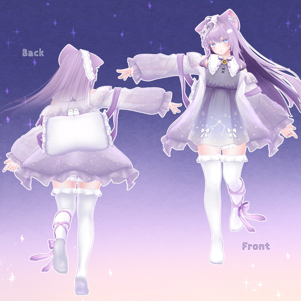 【18アバター対応】衣装モデル『ゆめいろワンピース』