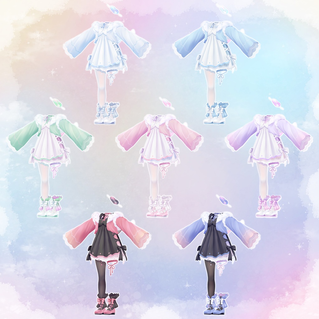 【13アバター対応】衣装モデル『ましゅまろてんし』