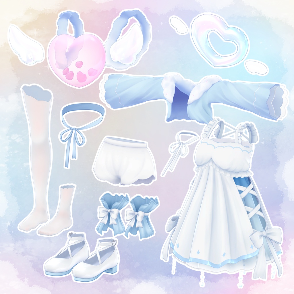 【13アバター対応】衣装モデル『ましゅまろてんし』