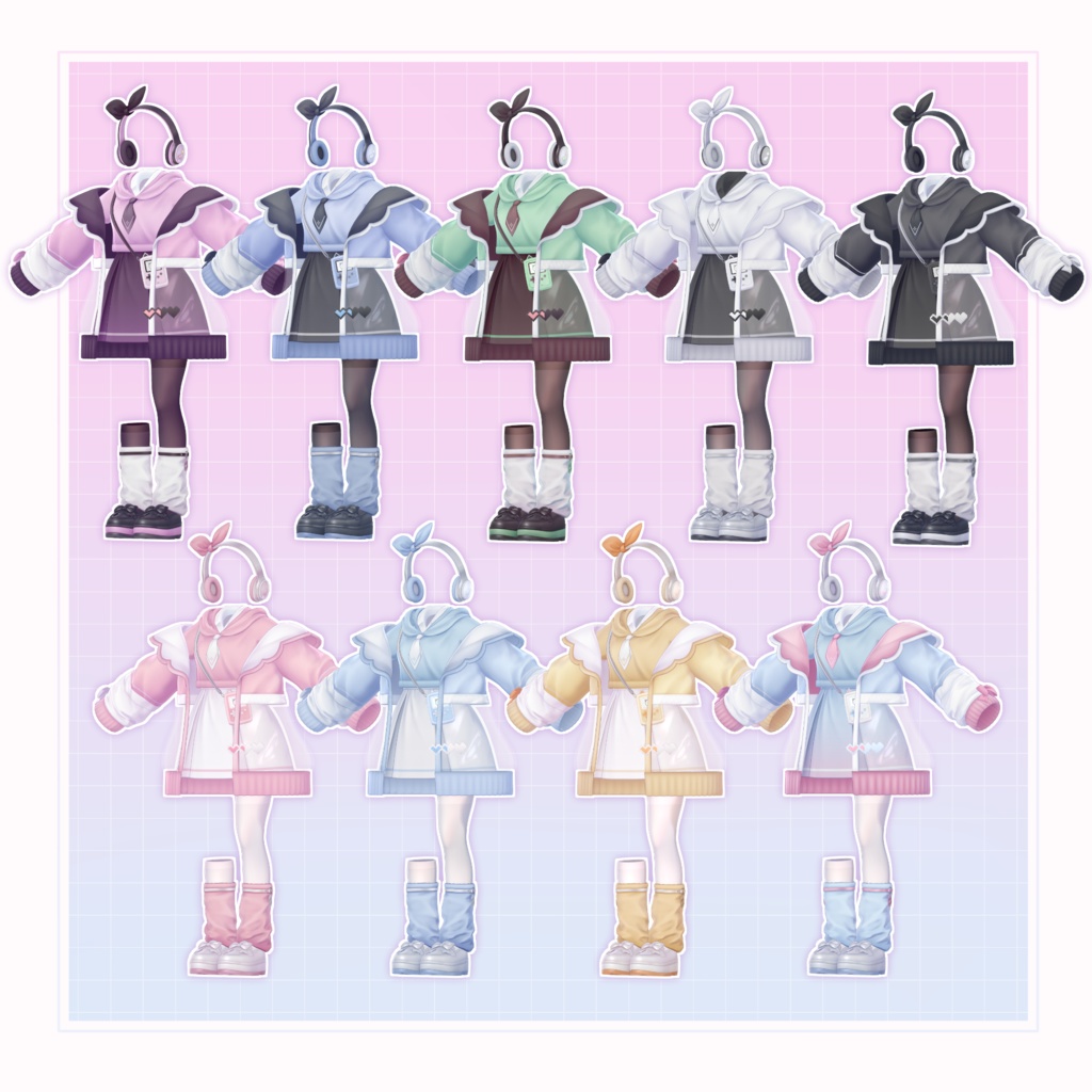 【13アバター対応】衣装モデル『ピクセルポップ』