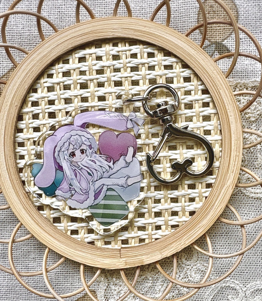 アクリルキーホルダー:白うさぎ