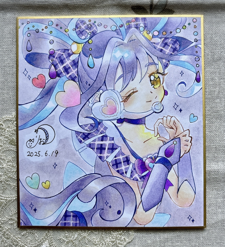 【原画】色紙(小):キュアキュンキュン