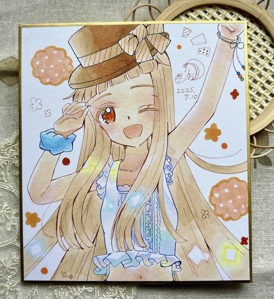 【原画】色紙(小):夏満喫ガール