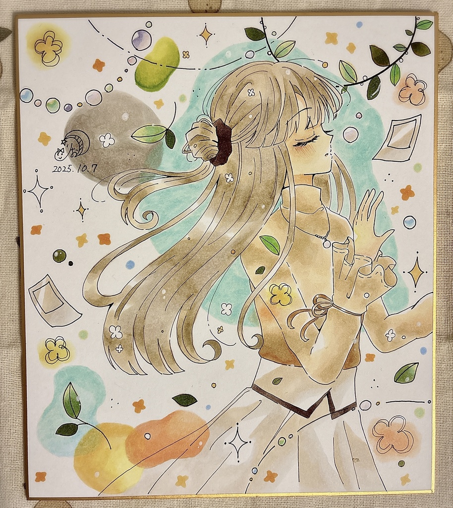 【原画】色紙(中):金木犀ちゃん