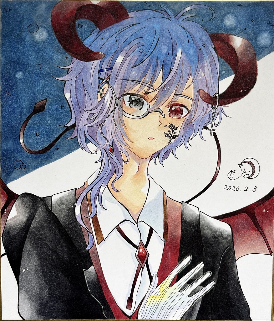 【原画】色紙(中): 悪魔×執事🥀