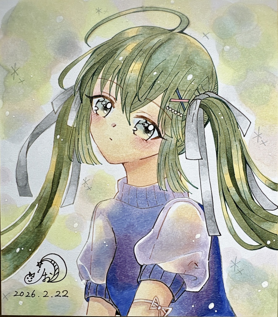 【原画】色紙(小):暖かい日🔅