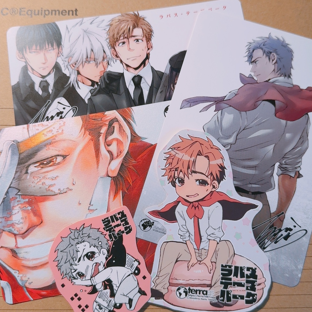 【3セットのみ】「ラパステーマパーク」赤星/ポストカード＆シールセット