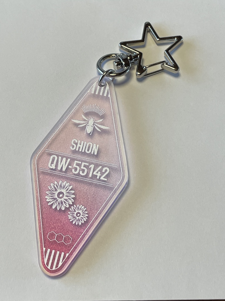 NO.6 モーテル風アクキー 紫苑