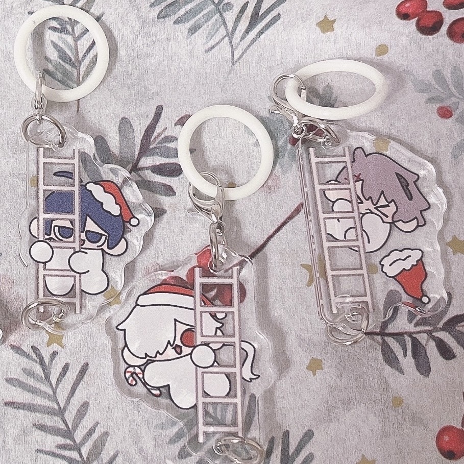 【受注】すてきなサンタさん梯子3連アクキー