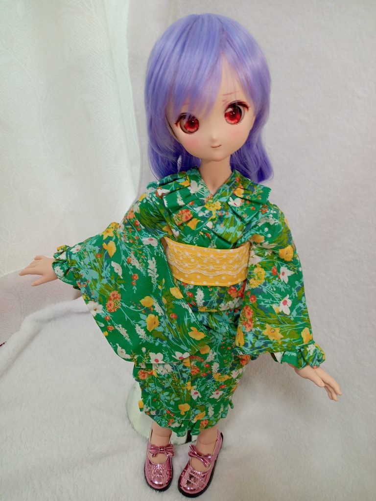 MDDもち味用浴衣　緑花柄