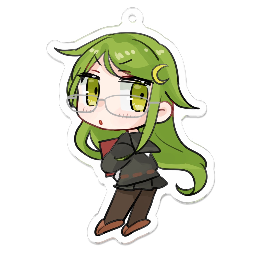 めがねアクキー　銀ぶち長月
