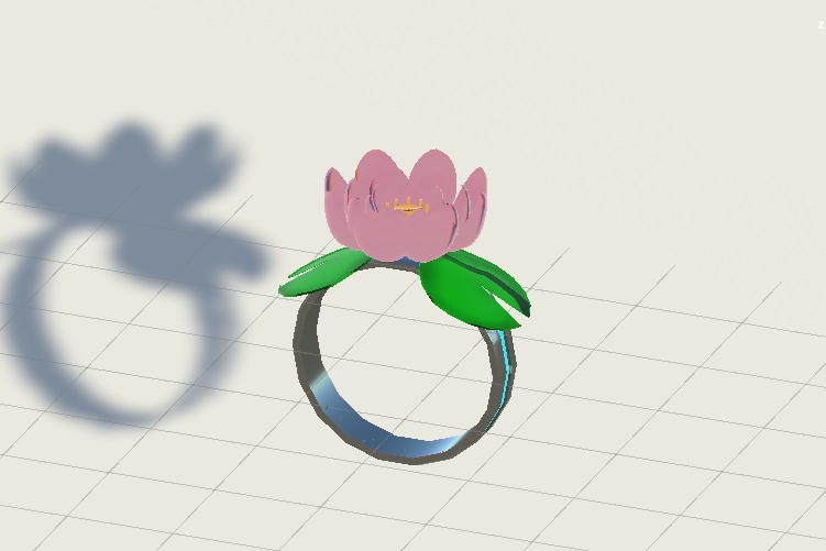 蓮を使ったリング
